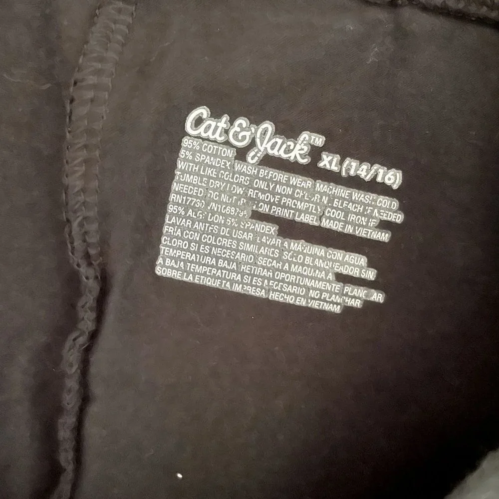 Cat & Jack black 3/4 length cotton spandex leggings comfortable athletic workout